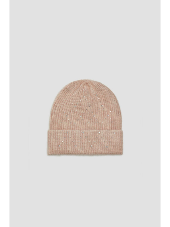 Moodo Pletená púdrovo ružová čiapka Moodo