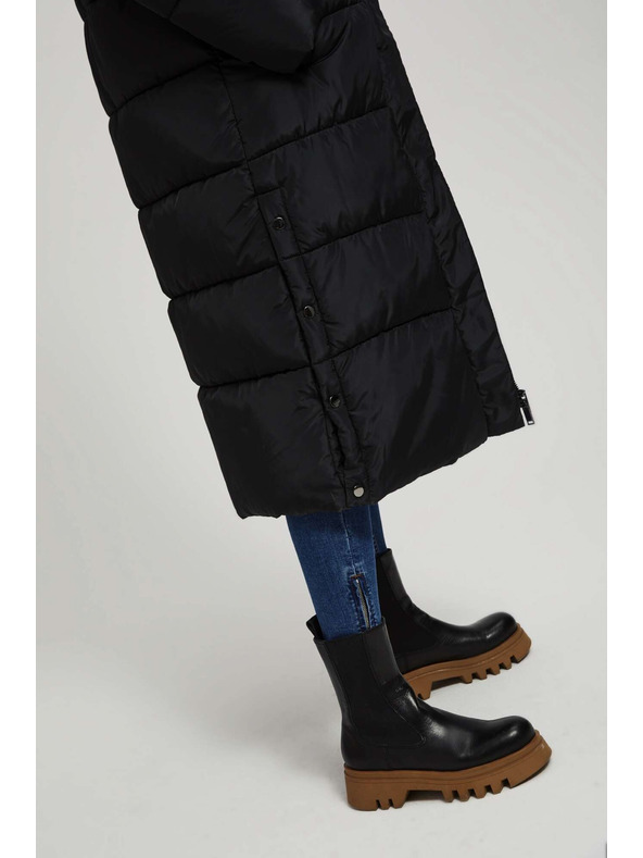 Moodo Prešívaná bunda s kapucňou čierna Moodo