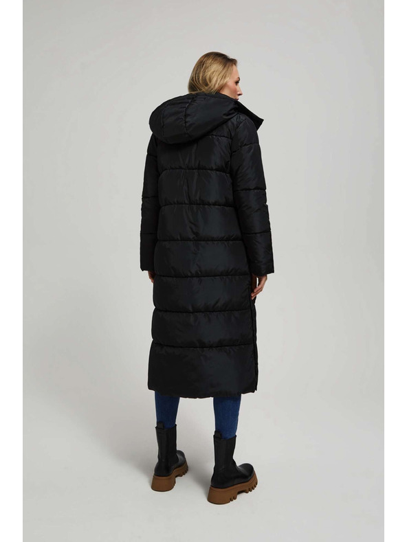 Moodo Prešívaná bunda s kapucňou čierna Moodo