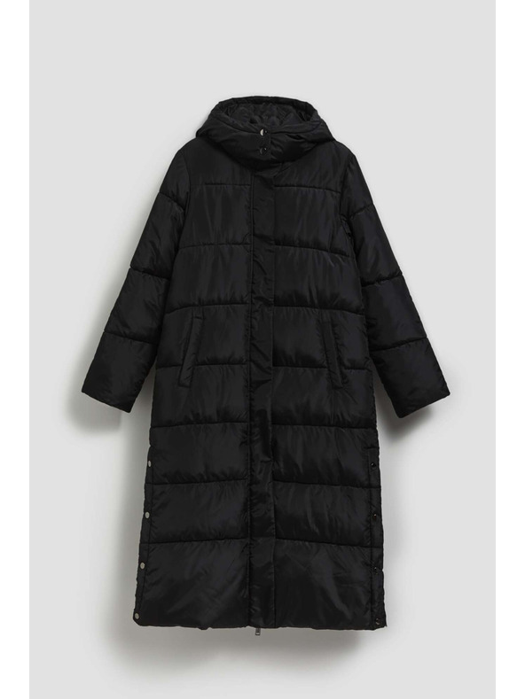 Moodo Prešívaná bunda s kapucňou čierna Moodo