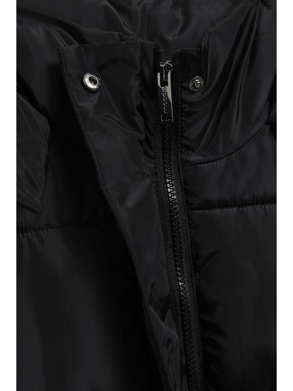 Moodo Prešívaná bunda s kapucňou čierna Moodo