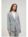 Moodo Sivé jednostranné sako v jemných pruhoch Moodo