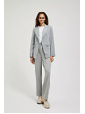 Moodo Sivé jednostranné sako v jemných pruhoch Moodo