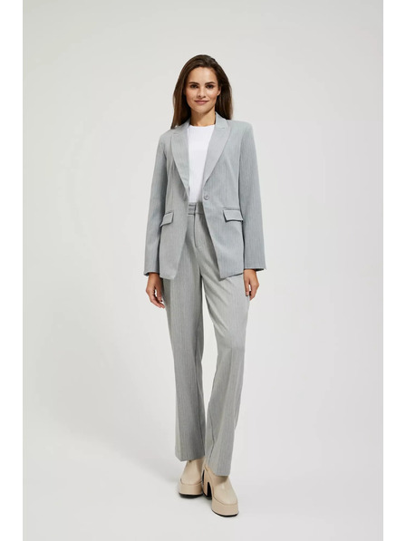 Moodo Sivé jednostranné sako v jemných pruhoch Moodo