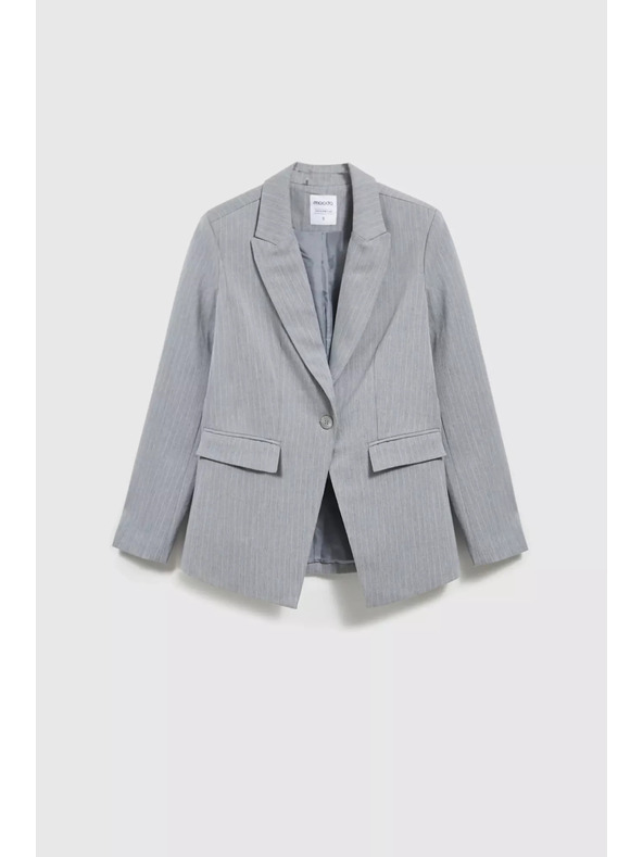 Moodo Sivé jednostranné sako v jemných pruhoch Moodo
