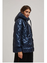 Moodo Metalická prešívaná bunda tmavo modrá Moodo