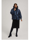 Moodo Metalická prešívaná bunda tmavo modrá Moodo