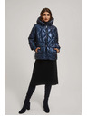 Moodo Metalická prešívaná bunda tmavo modrá Moodo