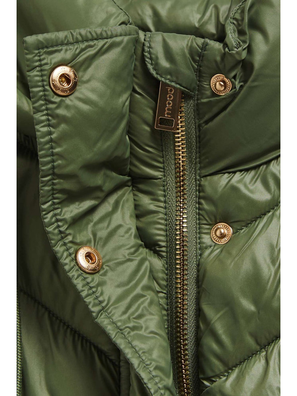 Moodo Prešívaná vesta s kapucňou olivová Moodo