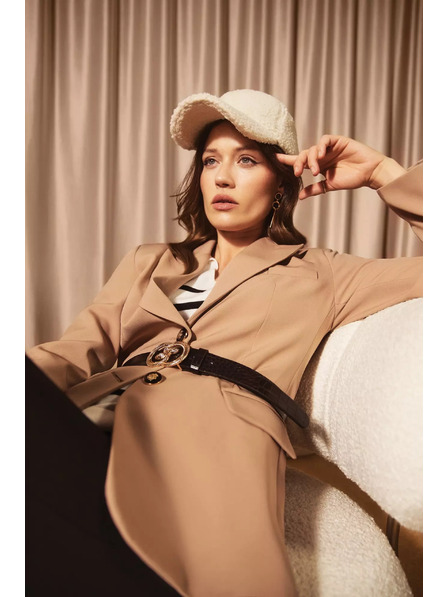 Moodo Jednostranný blejzer tmavo béžový Moodo