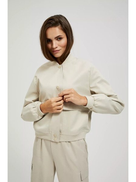 Moodo Béžová bomber bunda s vreckami Moodo