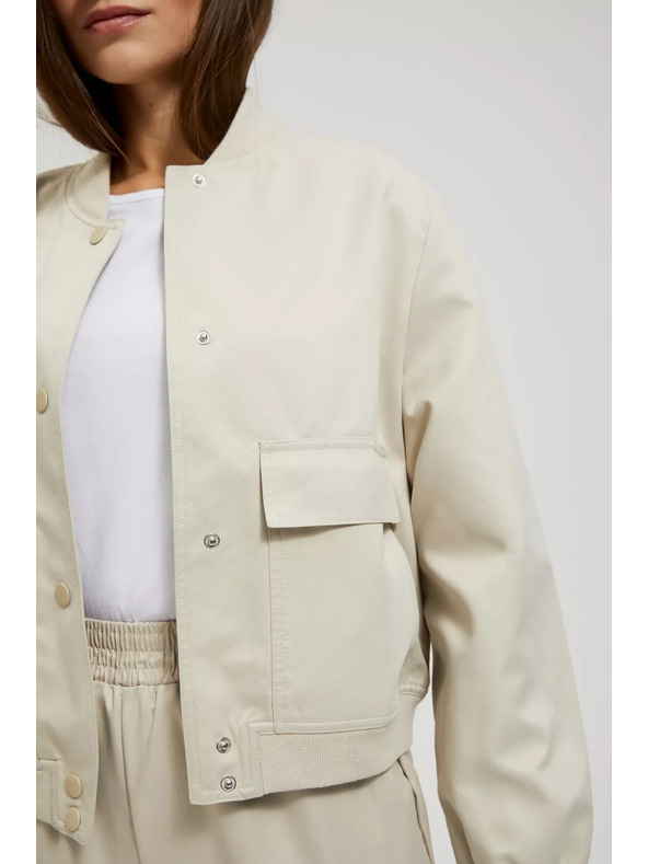 Moodo Béžová bomber bunda s vreckami Moodo