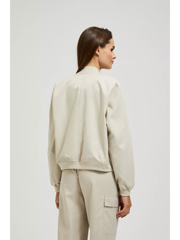 Moodo Béžová bomber bunda s vreckami Moodo