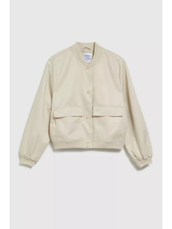 Moodo Béžová bomber bunda s vreckami Moodo