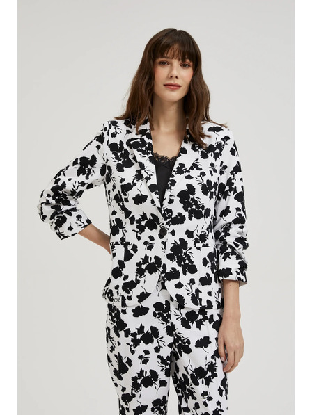 Moodo Sako s 3/4 rukávmi čierno-biele Moodo