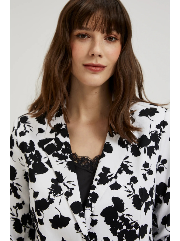 Moodo Sako s 3/4 rukávmi čierno-biele Moodo