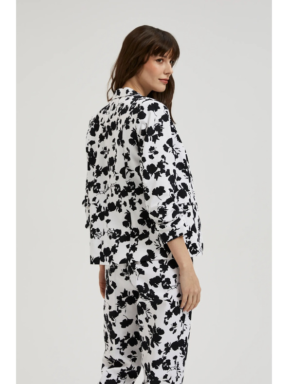 Moodo Sako s 3/4 rukávmi čierno-biele Moodo