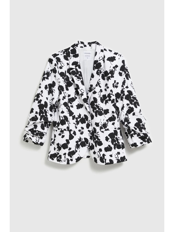 Moodo Sako s 3/4 rukávmi čierno-biele Moodo