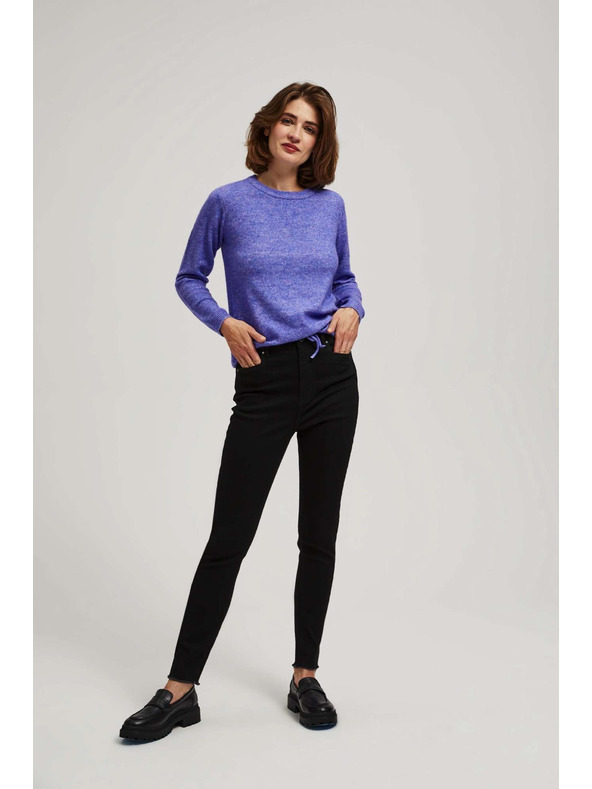 Moodo Úzke džínsy so stredným pásom čierne Moodo