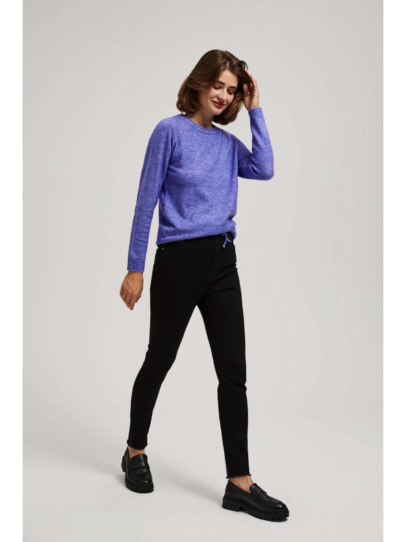 Moodo Úzke džínsy so stredným pásom čierne Moodo