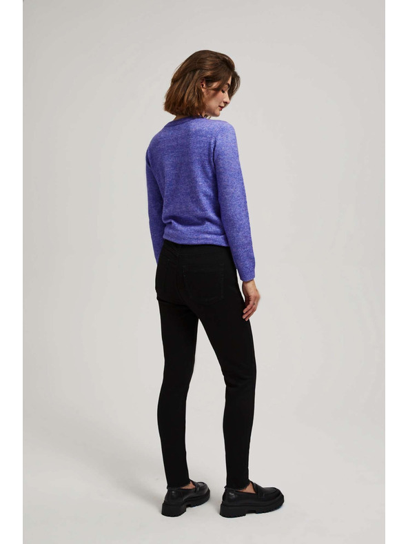 Moodo Úzke džínsy so stredným pásom čierne Moodo