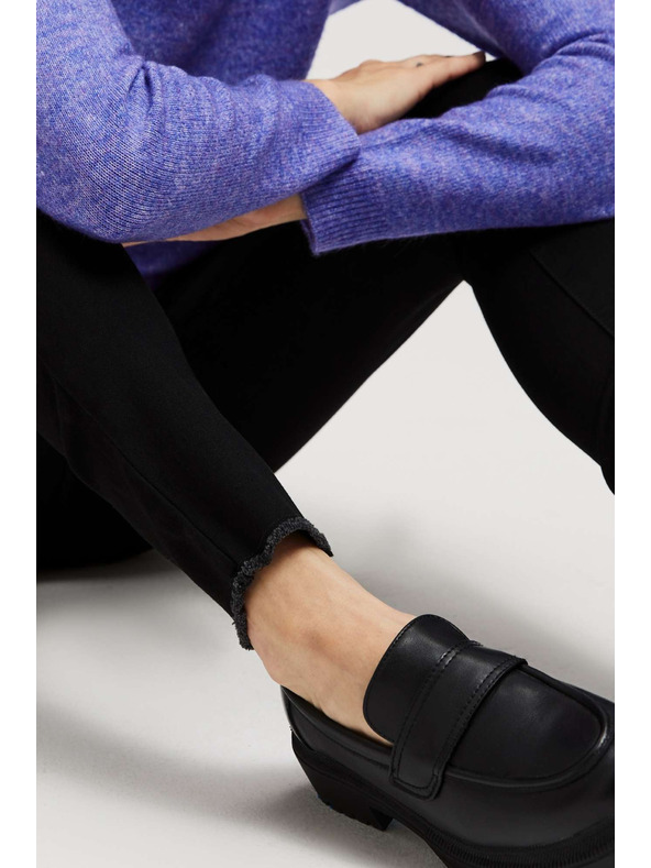 Moodo Úzke džínsy so stredným pásom čierne Moodo