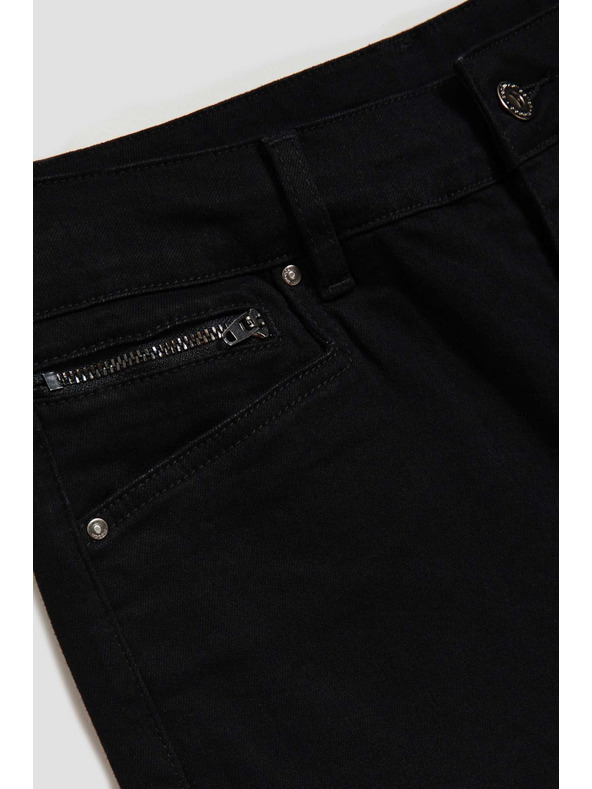 Moodo Úzke džínsy so stredným pásom čierne Moodo