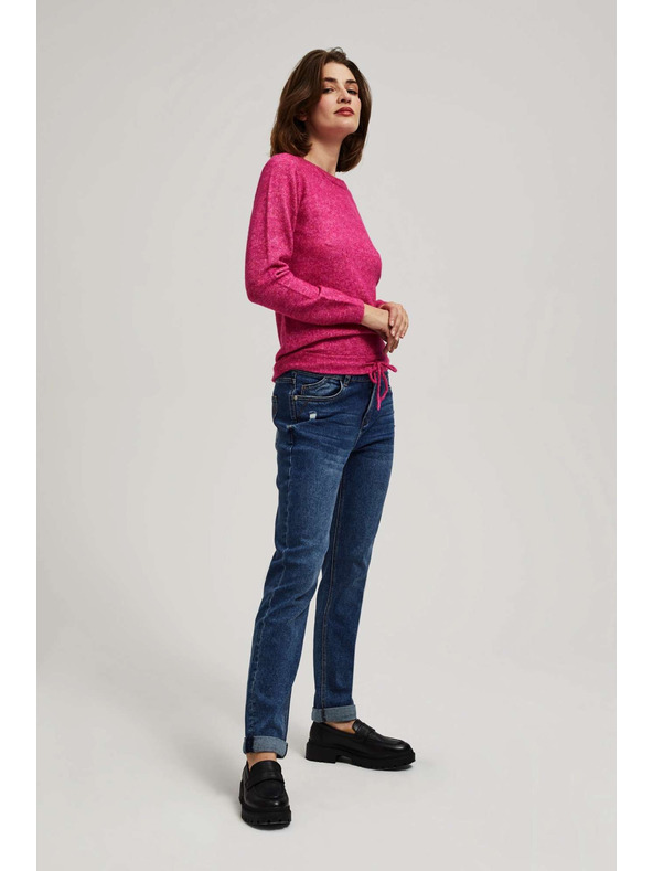 Moodo Tmavo modré boyfriend džínsy Moodo