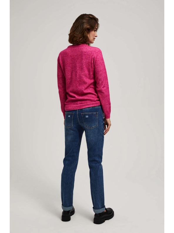 Moodo Tmavo modré boyfriend džínsy Moodo