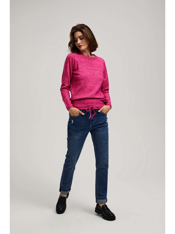 Moodo Tmavo modré boyfriend džínsy Moodo