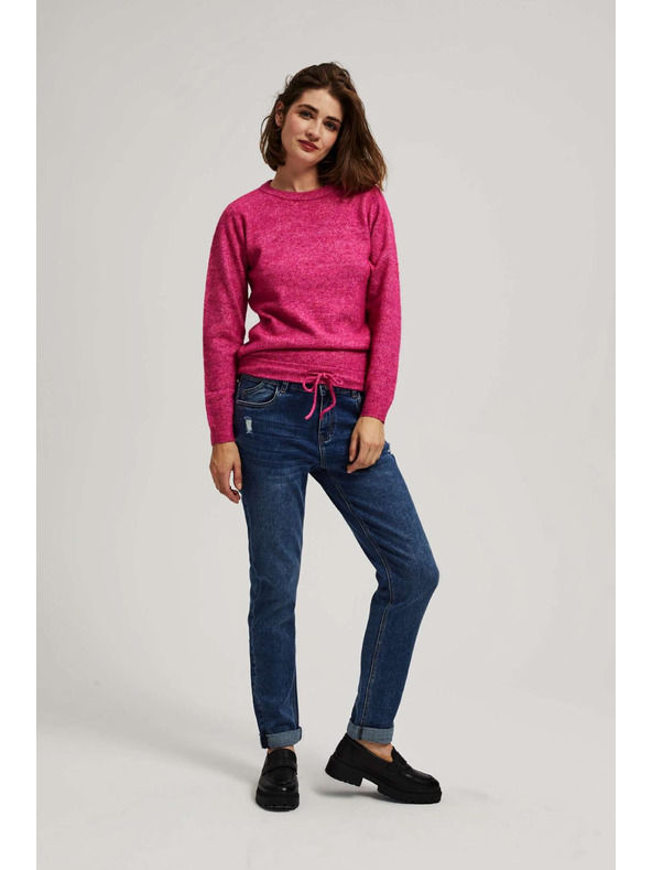 Moodo Tmavo modré boyfriend džínsy Moodo