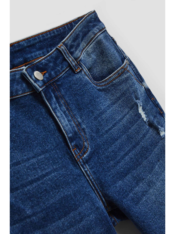 Moodo Tmavo modré boyfriend džínsy Moodo