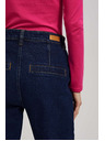 Moodo Tmavo modré džínsy wide leg so stredným pásom Moodo