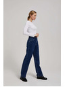 Moodo Tmavo modré džínsy wide leg zapínané na dvojité gombíky Moodo