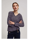 Moodo Vzorovaná blúzka s výstrihom do V levanduľová Moodo