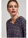 Moodo Vzorovaná blúzka s výstrihom do V levanduľová Moodo