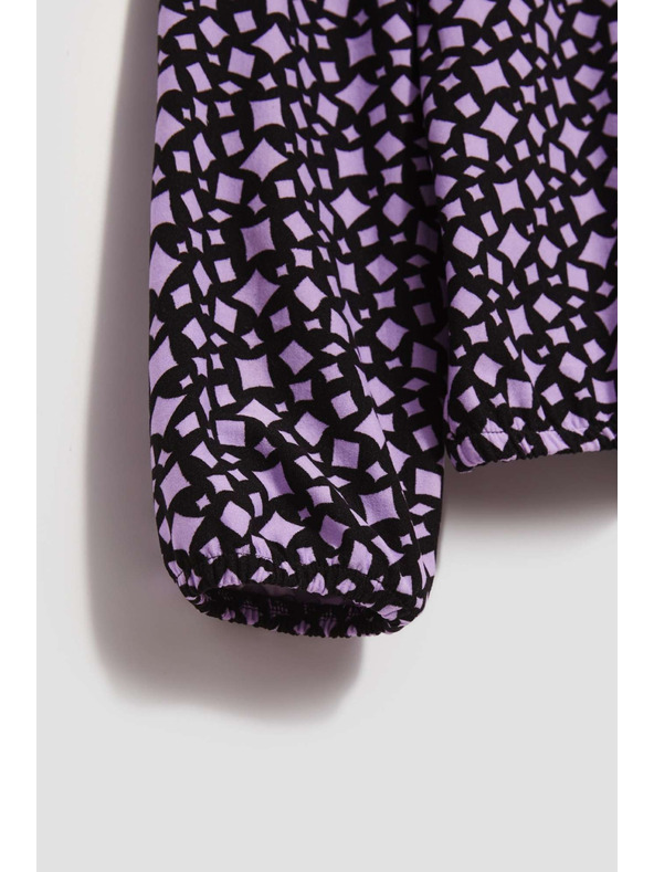 Moodo Vzorovaná blúzka s výstrihom do V levanduľová Moodo