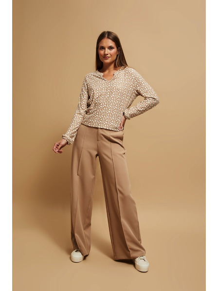 Moodo Vzorovaná blúzka s výstrihom do V perleťová Moodo