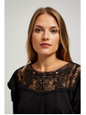 Moodo Čierne tričko s čipkou Moodo