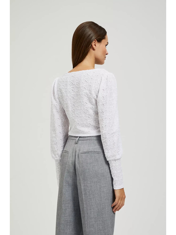 Moodo Tyrkysová blúzka s výstrihom do véčka Moodo