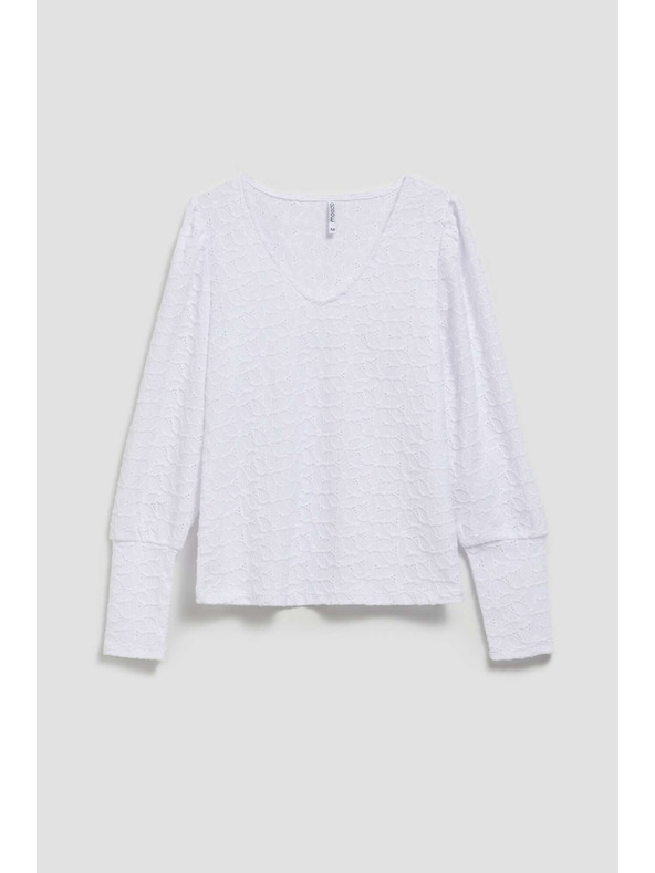 Moodo Tyrkysová blúzka s výstrihom do véčka Moodo