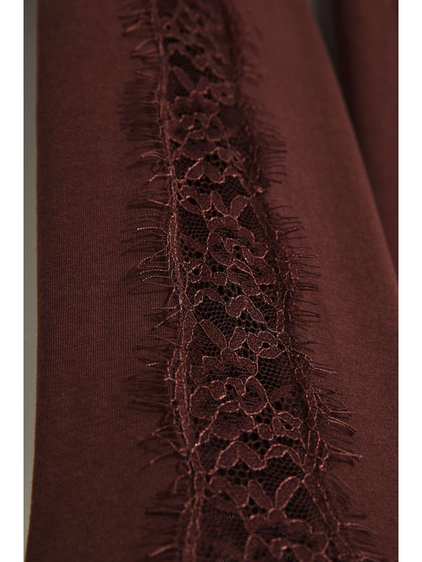 Moodo Tričko s čipkou na rukávoch Moodo