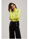 Moodo Rebrovaná blúzka so stojačikom limetková Moodo