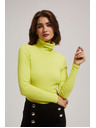 Moodo Rebrovaná blúzka so stojačikom limetková Moodo
