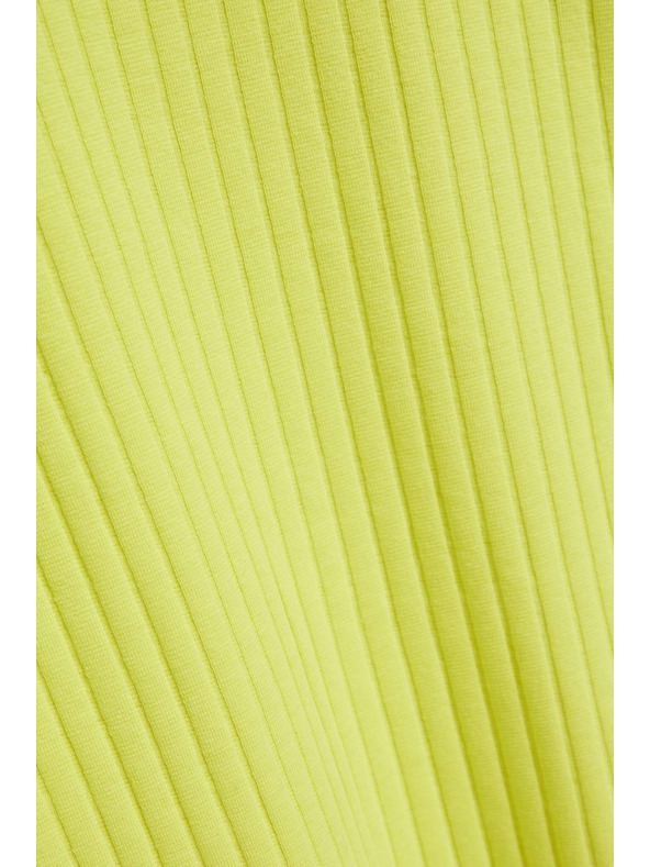 Moodo Rebrovaná blúzka so stojačikom limetková Moodo