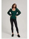 Moodo Smaragdové tričko s čipkovanými rukávmi Moodo