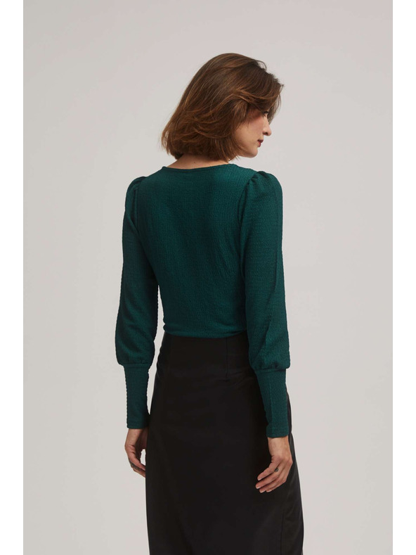 Moodo Smaragdová blúzka s výstrihom do V Moodo