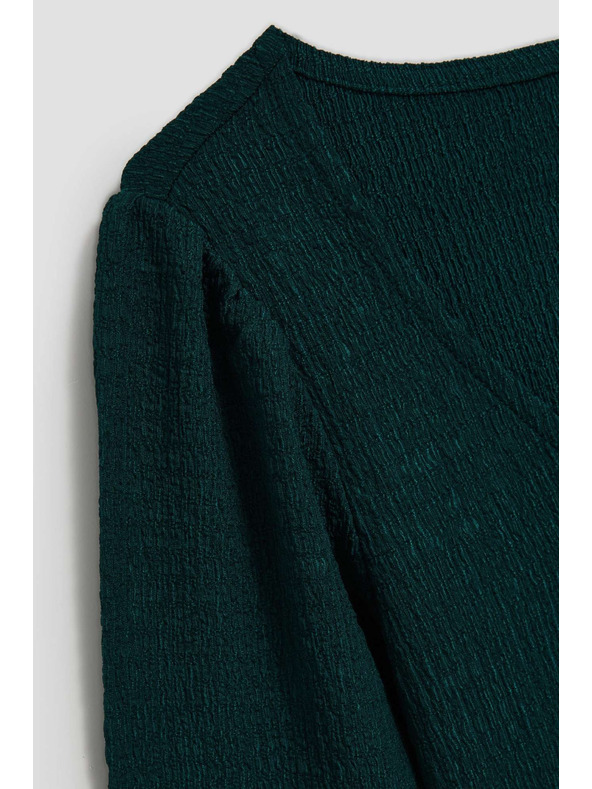 Moodo Smaragdová blúzka s výstrihom do V Moodo