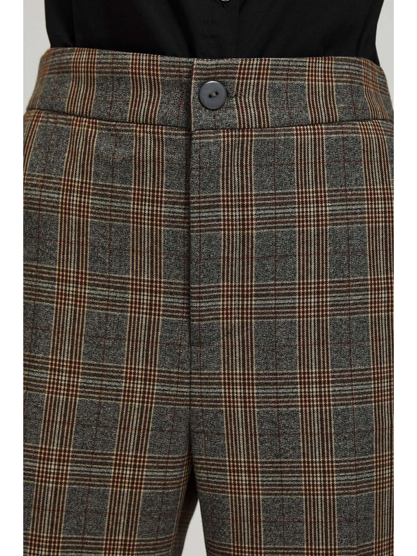 Moodo Šedé kockované nohavice Moodo