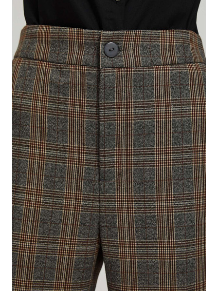 Moodo Šedé kockované nohavice Moodo